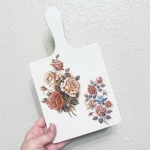 Vintage FLORAL Ceramic Cutting Board Wall hanging Kitchen Decor Cottage